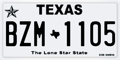 TX license plate BZM1105