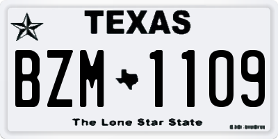 TX license plate BZM1109