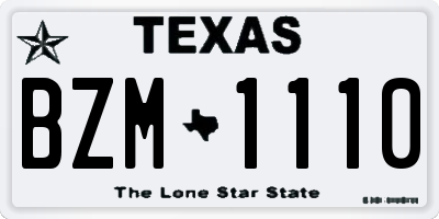 TX license plate BZM1110
