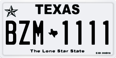 TX license plate BZM1111