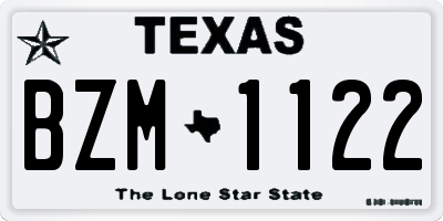TX license plate BZM1122
