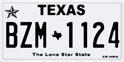 TX license plate BZM1124