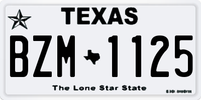 TX license plate BZM1125