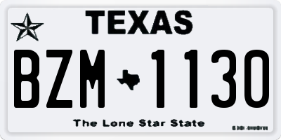 TX license plate BZM1130