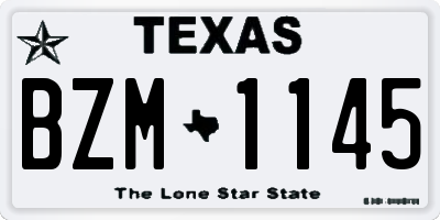 TX license plate BZM1145