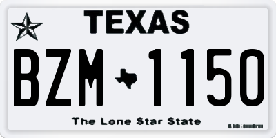 TX license plate BZM1150