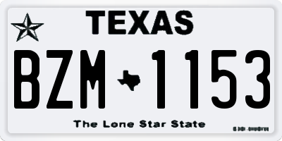 TX license plate BZM1153