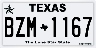 TX license plate BZM1167
