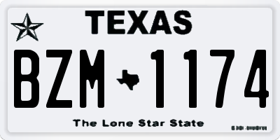 TX license plate BZM1174