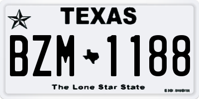 TX license plate BZM1188