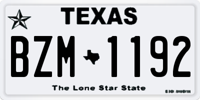 TX license plate BZM1192
