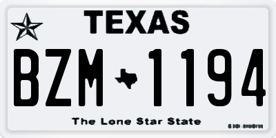 TX license plate BZM1194