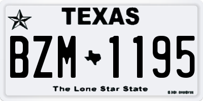 TX license plate BZM1195