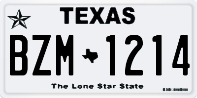TX license plate BZM1214