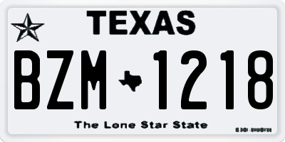 TX license plate BZM1218