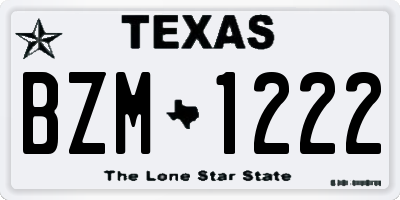 TX license plate BZM1222
