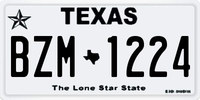 TX license plate BZM1224