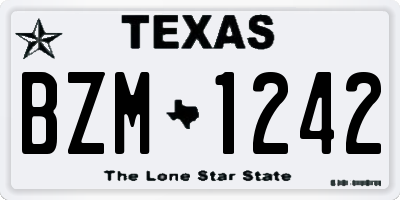 TX license plate BZM1242