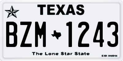 TX license plate BZM1243