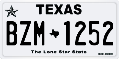 TX license plate BZM1252