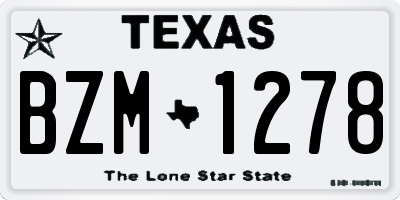 TX license plate BZM1278