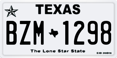 TX license plate BZM1298