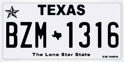 TX license plate BZM1316