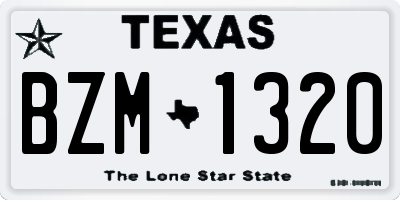 TX license plate BZM1320