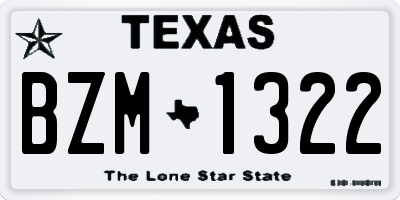 TX license plate BZM1322