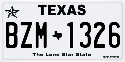 TX license plate BZM1326