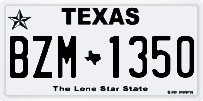 TX license plate BZM1350