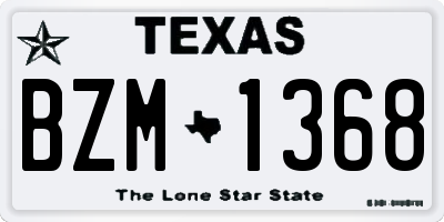TX license plate BZM1368