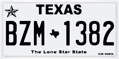 TX license plate BZM1382