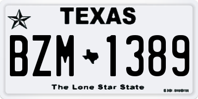 TX license plate BZM1389