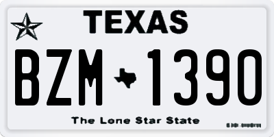 TX license plate BZM1390