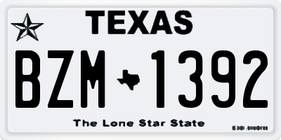 TX license plate BZM1392