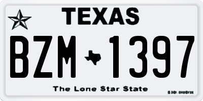 TX license plate BZM1397