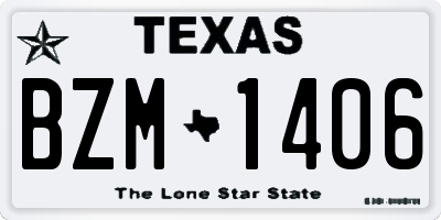 TX license plate BZM1406