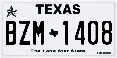 TX license plate BZM1408