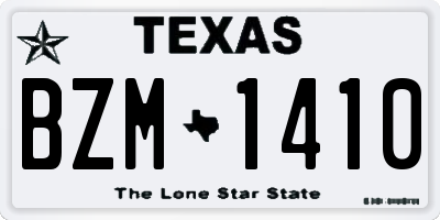TX license plate BZM1410