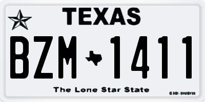 TX license plate BZM1411
