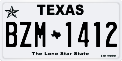 TX license plate BZM1412