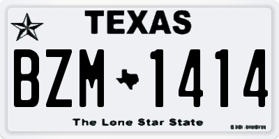 TX license plate BZM1414