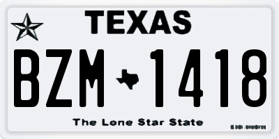 TX license plate BZM1418