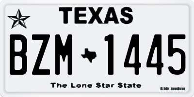 TX license plate BZM1445