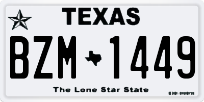 TX license plate BZM1449