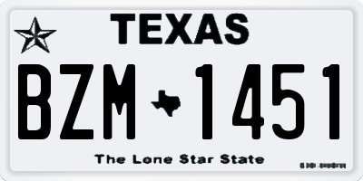 TX license plate BZM1451