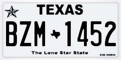 TX license plate BZM1452