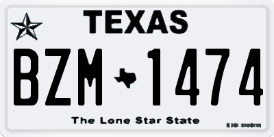 TX license plate BZM1474