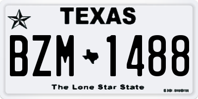 TX license plate BZM1488